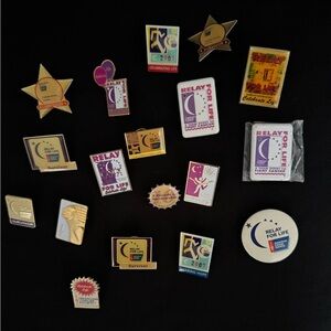 Lot of 18 American Cancer Society Relay For Life Pins - Various Years EUC